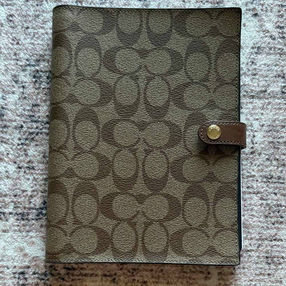 Coach Brown Monogrammed Notebook Cover
